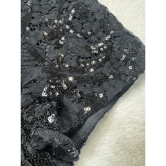 Brooks Brothers Sequin Bodice Sheath Dress Black Classic Cocktail SZ 12 - Picture 4 of 11